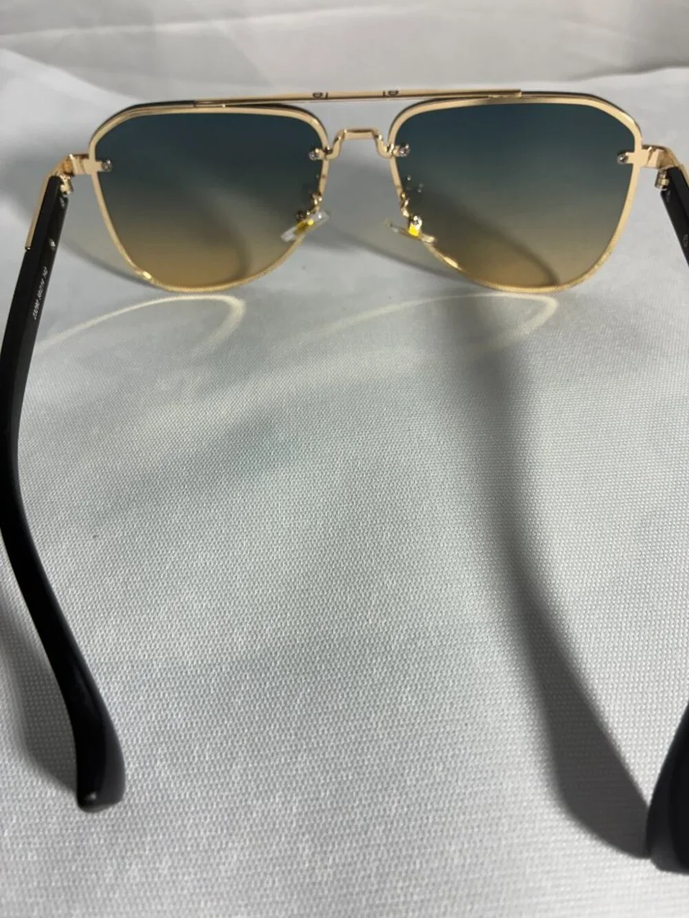 Cartier Santos Style Gold Aviator Sunglasses Gradient Lens Made in Italy